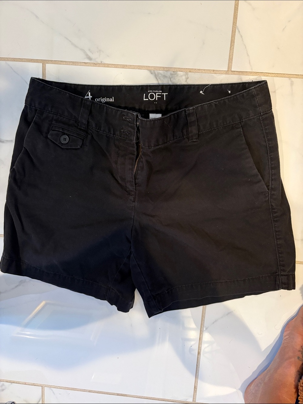 LOFT Black Women's Chino Bermuda Shorts